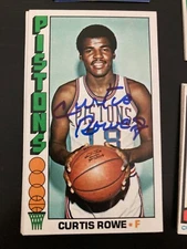 Pistons Curtis Rowe signed 1976 Topps card