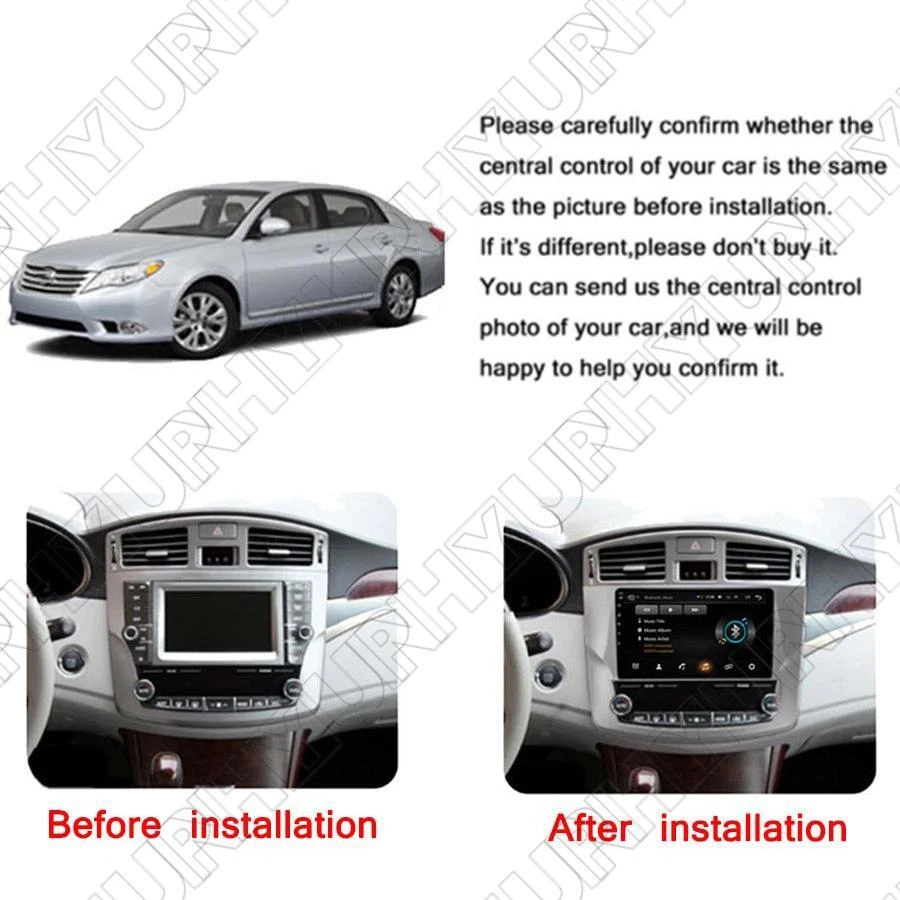 Rádio de carro 9"" Android 10.0 estéreo GPS Wi-Fi FM para Toyota Avalon 2011-2012 - Imagem 3 de 4