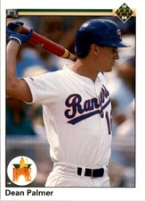 1990  Upper Deck #74 Dean Palmer RC Rookie Card Texas Rangers MLB Baseball. rookie card picture