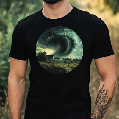 T-Shirt Herren Tornado Landschaft Motiv Baumwolle Größe XS bis 5XL