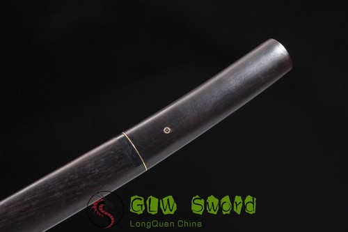 Spada samurai giapponese affilata Katana acciaio modello piegato vera boutique fodero ebano - Foto 2 di 12