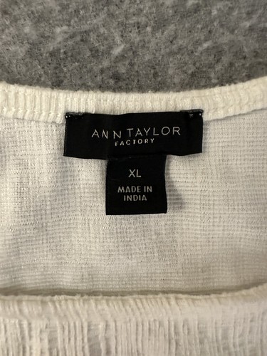 Ann Taylor Tank Top Women XL White Polyester - Picture 2 of 9