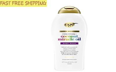 OGX Extra Creamy + Coconut Miracle Oil Ultra Moisture Body Wash, 19.5 Fl Oz