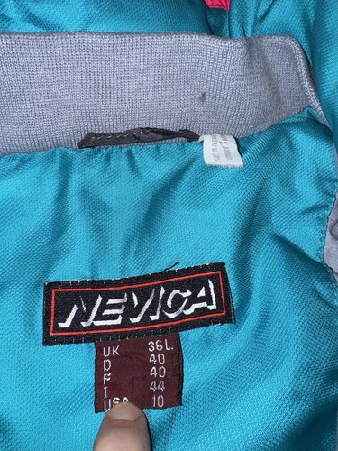 Vtg Nevica Ski Suit One Piece Snowsuit Snow Bib Apres Full Zip 1980s Womens 10 - Picture 7 of 24