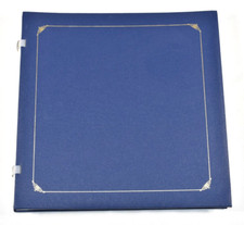 Creative Memories 12x12 Open Spine Album Blue Old Style Gold Foil 15 White Pages