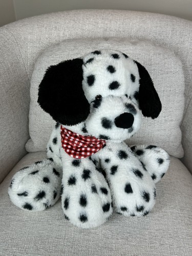 Animal Adventure Plush Dalmatian Dog Red Plaid Bandana 15” 2022 White Black Spot - Picture 11 of 11