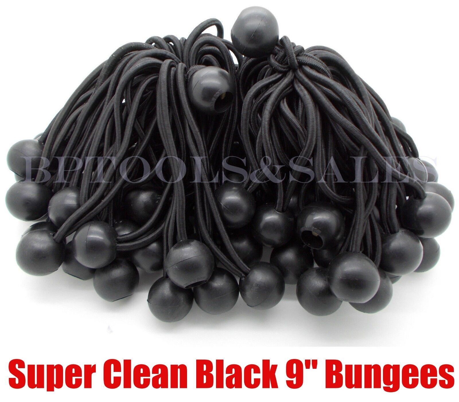 100pcs 9 Black Ball Bungee Bungie Cord Heavy Duty Canopy Tarp Tie Downs  Straps