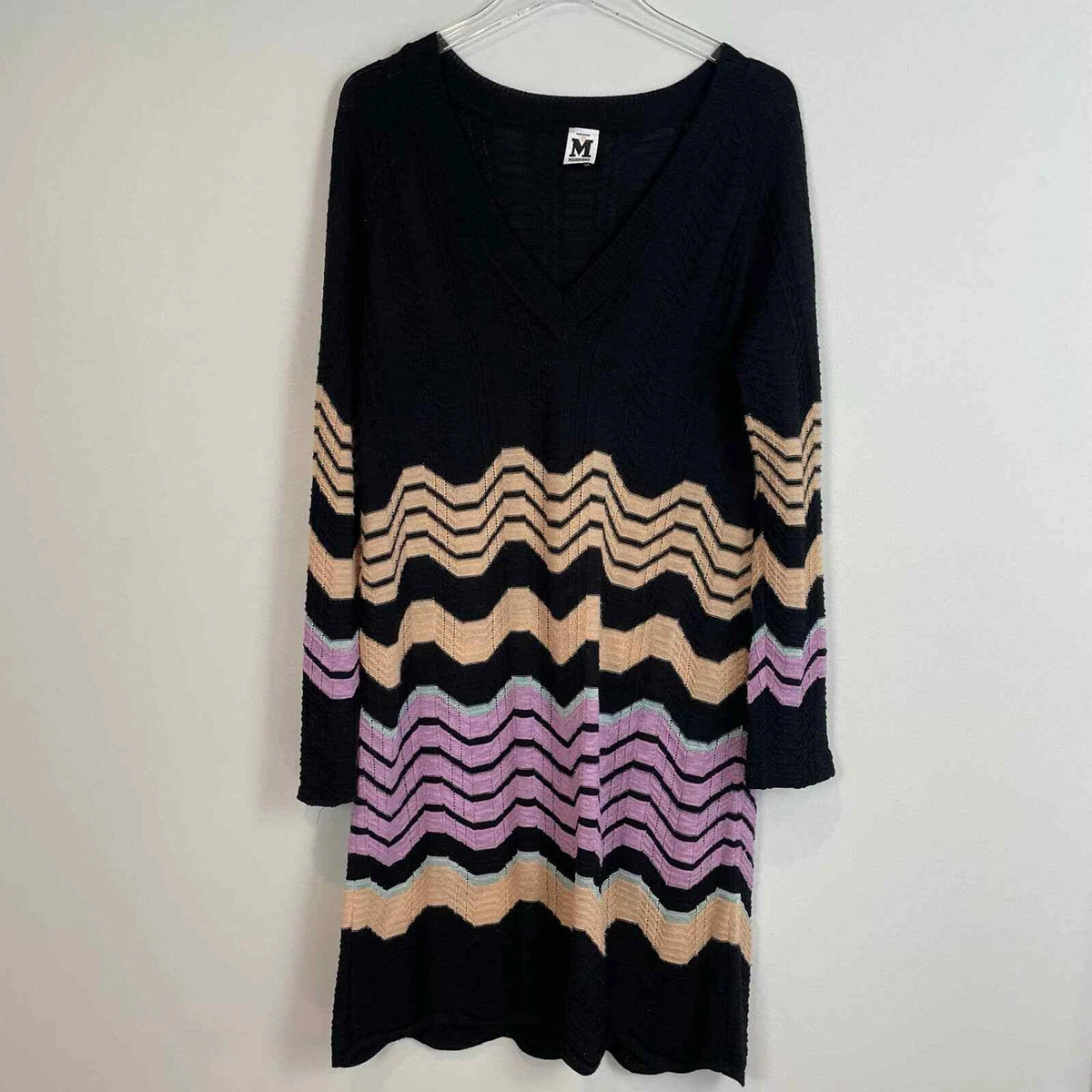 Missoni zig-zag pattern knitted dress - White