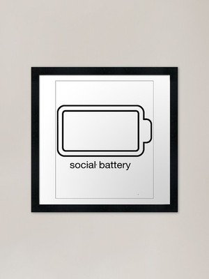 Energiesparmodus ocial Batterie gerahmtes Wandbild Poster Leinwanddruck Bild
