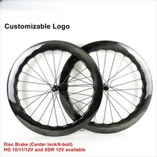 Set ruote bici strada freno a disco tutto carbonio 700C 6560mm onda ruote tubeless 