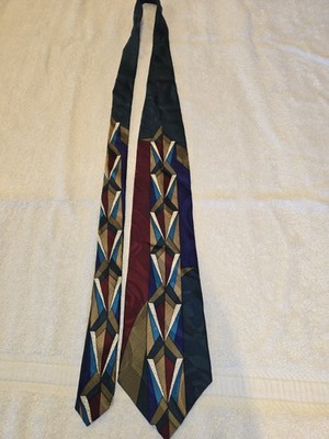 Screenplay By Martin Wong Silk Dress Tie  Made In USA Abstract  Print 57''x3.75''