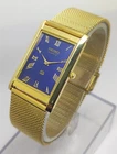 Rare vintage Seiko Slim Tank Quartz Japan Made Blue Dial Men's Wrist Watch