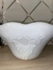 Scalloped Milk Glass Large Bowl Vintage 13 1/2