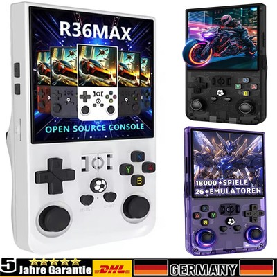 R36 Max Retro Handheld Spielkonsole 4 Zoll IPS LinnuxSystem 64GB 18000+ Games