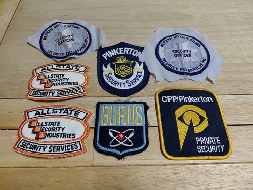 Vintage All States Security Private Security Patches Lot Of 7