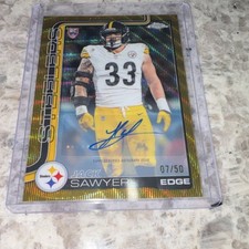 Topps Chrome Football 2025 Gold Rookie Autograph Jack Sawyer Steelers RA-JSA /50