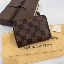 PORTAMONETE USATO LOUIS VUITTON ZIPPY PORTAFOGLIO COMPATTO DAMIER EBENE BUONE CONDIZIONI
