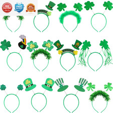 Cotiny 12 Pieces St Patrick's Day Headband Green Shamrock Headbands Irish...