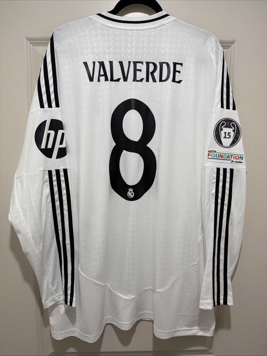 Valverde #8 Mens 2XL Adidas Real Madrid UCL Home Fan Jersey | eBay