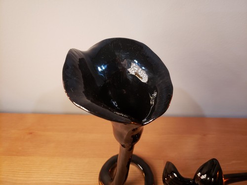 Vintage Fitz & Floyd Calla Lily Candle Holders Set of 2 Vases Ceramic Flowers - Picture 4 of 5