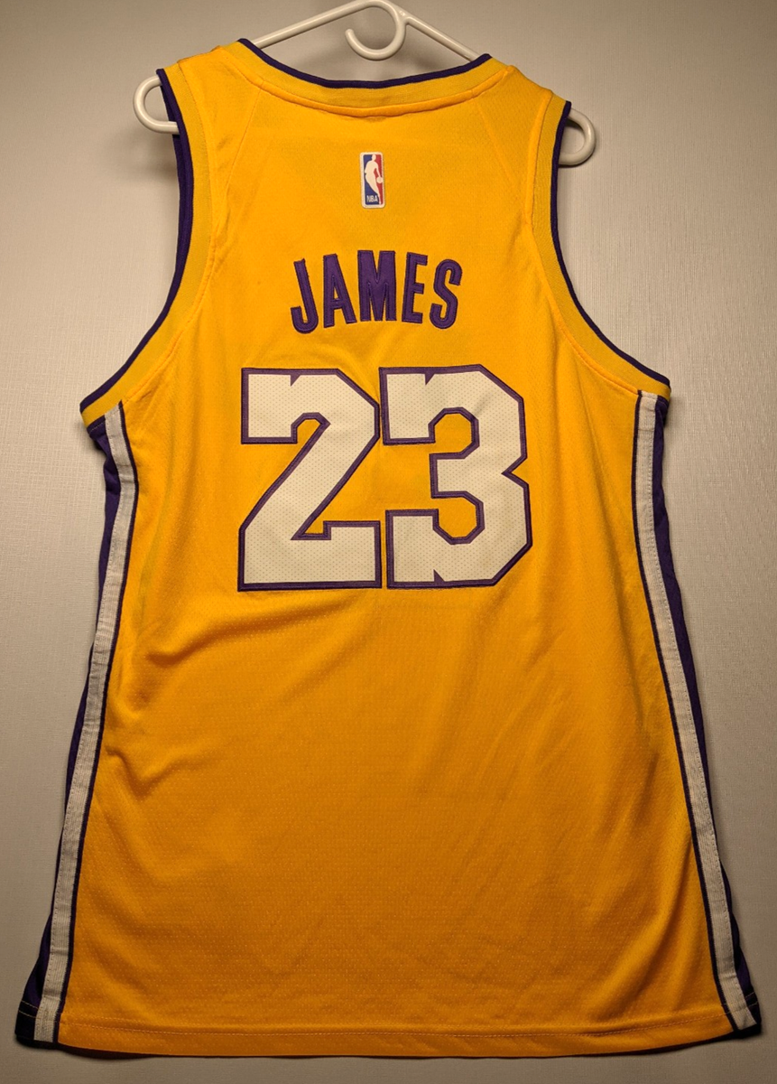 Nike Connect NBA Swingman LeBron James #23 Yellow LA Lakers Size