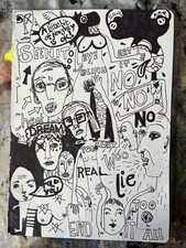 Seen It All Outsider Kunst Tuschezeichnung A4 Papier Original Mitsi B