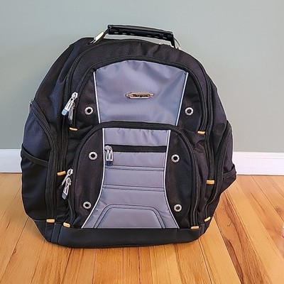 Targus Drifter II Laptop Backpack 43.9 / 17.3 Black Gray Large Travel Bag EUC