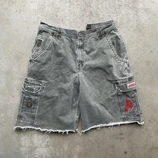 Jnco Crown Tag Baggy Cargo Shorts Cut-off Men’s Size 34 Distressed y2k Fashion