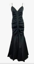 Couture Xscape By Joanna Chen Black Ruched Mermaid Evening Gown Sz 12
