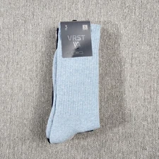 VRST Men's L Versatile Half Cushion Crew Socks 3pk Golf Navy Blue Gray