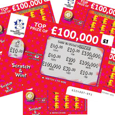Fake Joke Scratch Cards Pack of 6 Prank Scratchcards Winning Lottery Tickets Fun