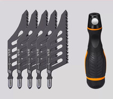 Flush Cut Jigsaw Blades Set with Ergonomic Handle for Wood Metal Plastic Cutting