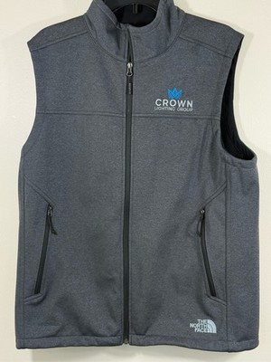 The North Face Soft Shell Vest Outdoor Travel Golf Gray Lg Logo