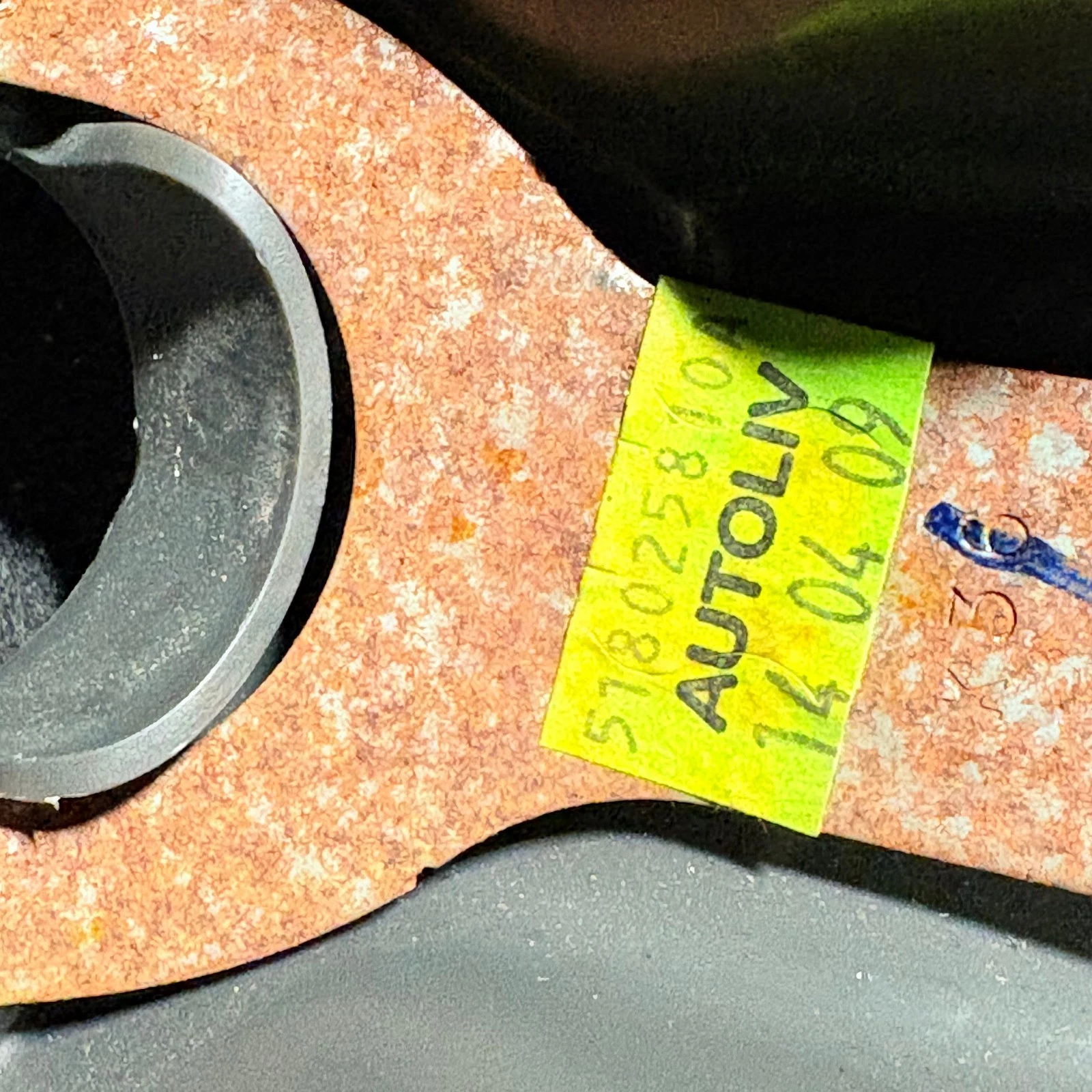 Close-up of AUTOLIV label on Proton Savvy steering wheel