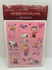 VTG Hallmark Stickers Peanuts Snoopy Charlie Brown Valentine Schultz - NEW 