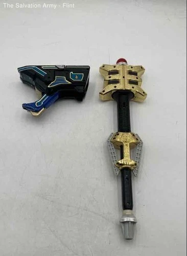 Vintage Multicolor Megazord & Zeo Power Staff Power Rangers Weapon Toys Lot Of 2