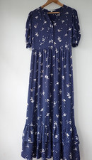M&S x Ghost Dotty Floral Tiered Maxi Dress 100% Viscose Size UK 8 Regular