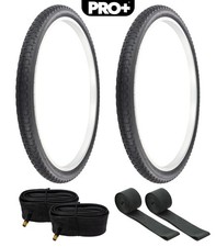 PRO BICYCLE TIRES 26 x 1.75 BLACK P-104A COMP III TREAD W/ TUBES RIM STRIPS
