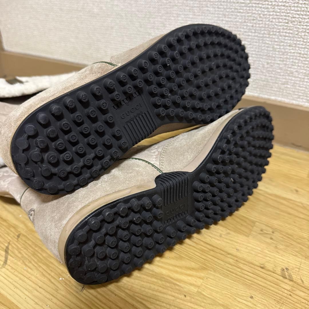 GUCCI Mouton Boots Shoes GG EU 35.5 US 5.5 Suede Beige Authentic thumbnail 14