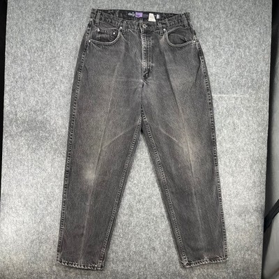 Vintage Levis SilverTab Jeans Mens 34x30 Baggy Jeans Faded Black Denim 90s