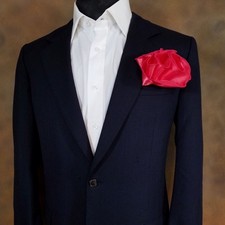 NEW - Men's 2-in-1 Pouf Round Pocket Square - Watermelon Pink