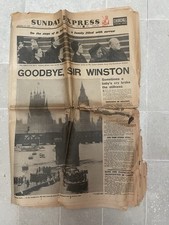 RARE VINTAGE SUNDAY EXPRESS NEWSPAPER 31/1/1965 WINSTON CHURCHILL DEATH