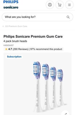 (4er Pack) für Philips Sonicare G3 Premium Zahnfleischpflege Bürstenköpfe schwarz - 4 Stück