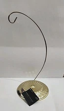 10" Weighted Stand Hanger, Holiday Ornament Stand, Gold Metal, Set Of 6