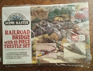 Train HO Railroad Bridge 28 -piece TrestleSet Scene Master Craftsman Bridges8210
