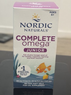 Nordic Naturals Complete Omega Junior Fish Oil Lemon 180 Softgels Ages 6+