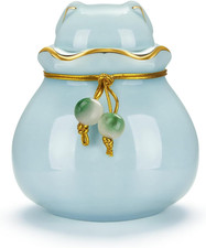 3.54 Inches Mini Pet Memorial Small Urn for Cat and Dog Ashes Ceramic Cremation