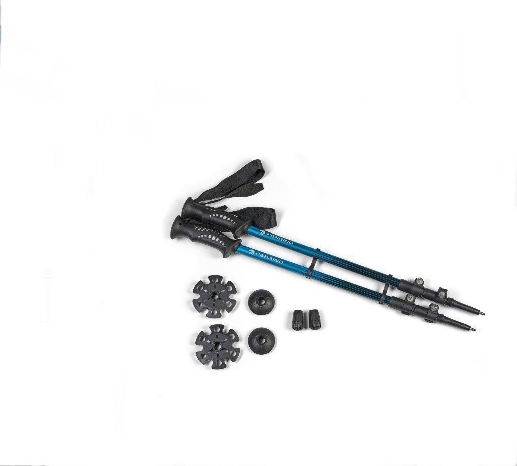 2 Bastoncini Da Trekking Regolabili 75-110cm | Manico A T Antishock | Punte In Carburo