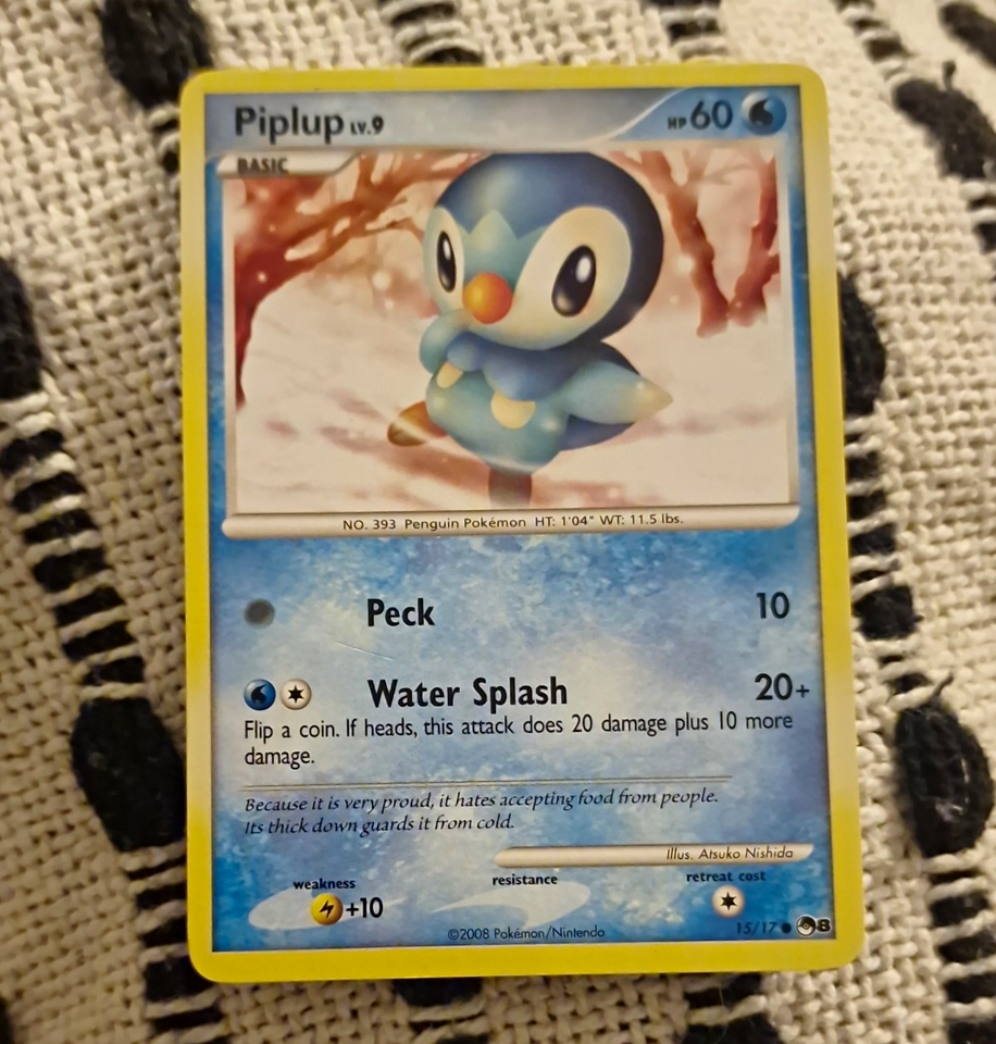 Helper Facts Nintendo Pokémon TCG Piplup 15/17 Pop 8 2008 English Common | eBay UK