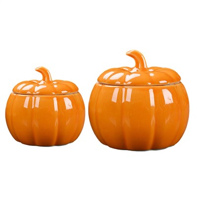 Kleine Mini -Kürbis -Schmuckstück Jar Keramik Herbst Herbst Thanksgiving Dekor